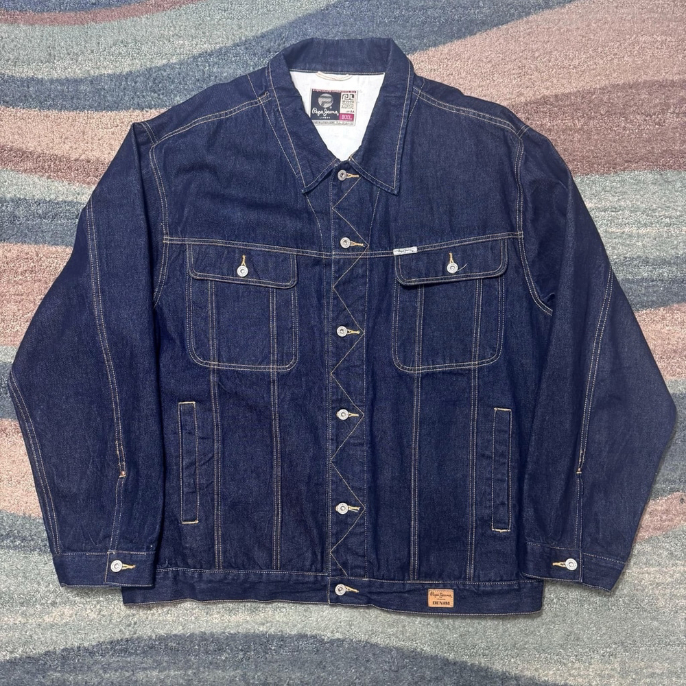 Pepe Jeans London Denim Trucker Jacket 3XL Dark Wash Vintage Style
